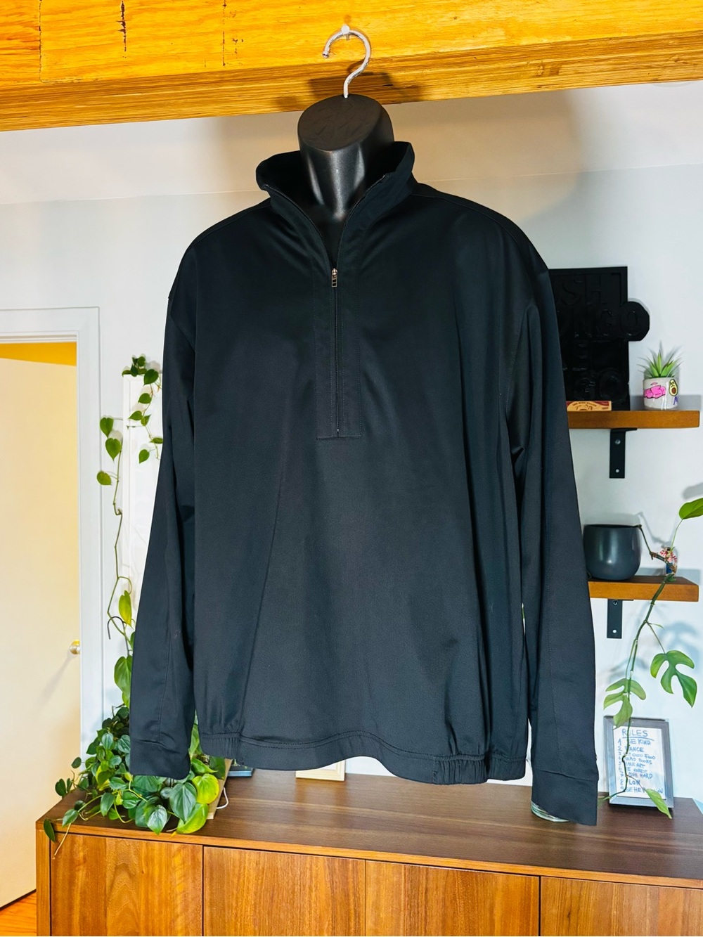 Nike Golf Dri-FIT Half Zip Pullover Jacket Shield Crest Black Men’s Large NWOT